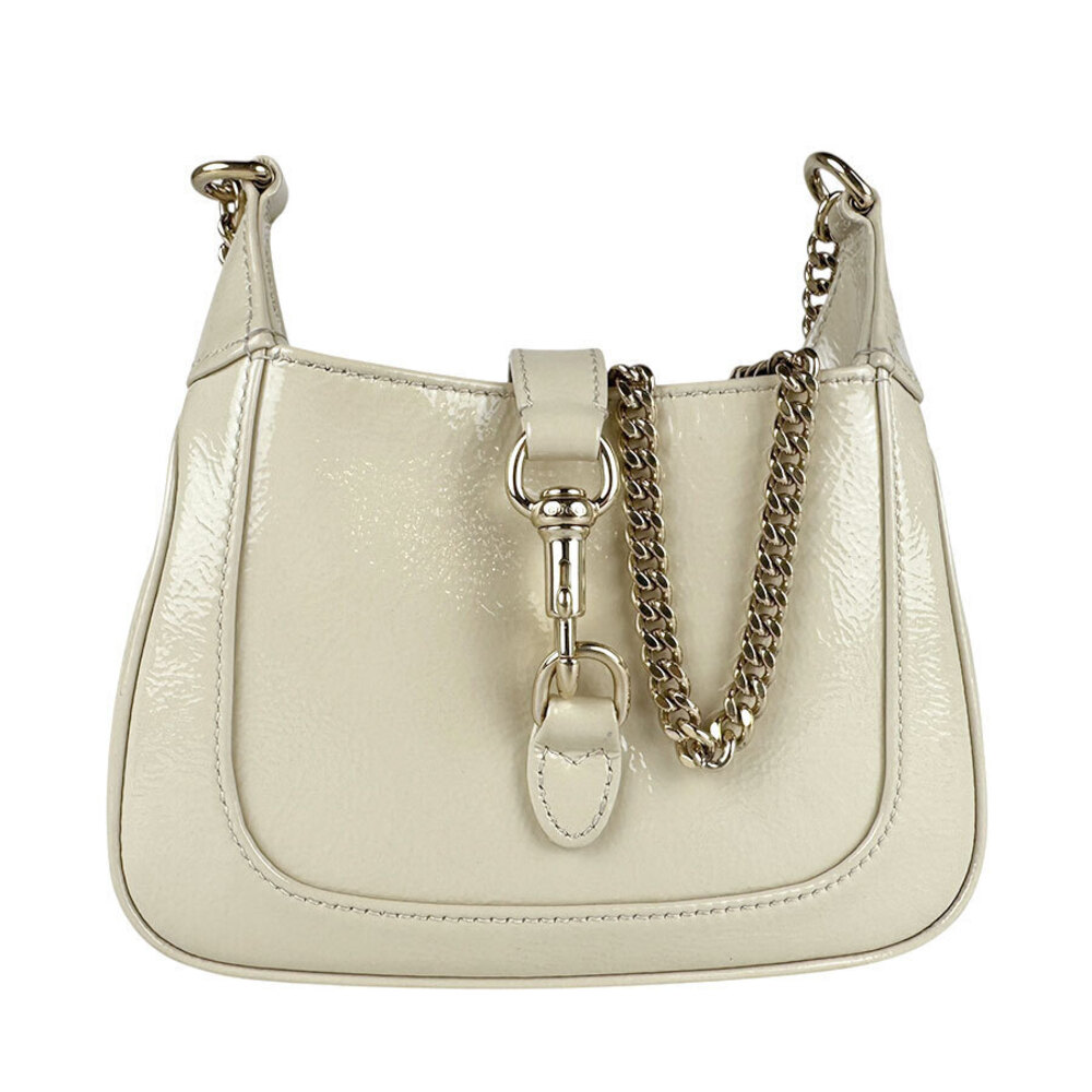 Gucci Jackie Notte Leather Shoulder Bag Ivory White